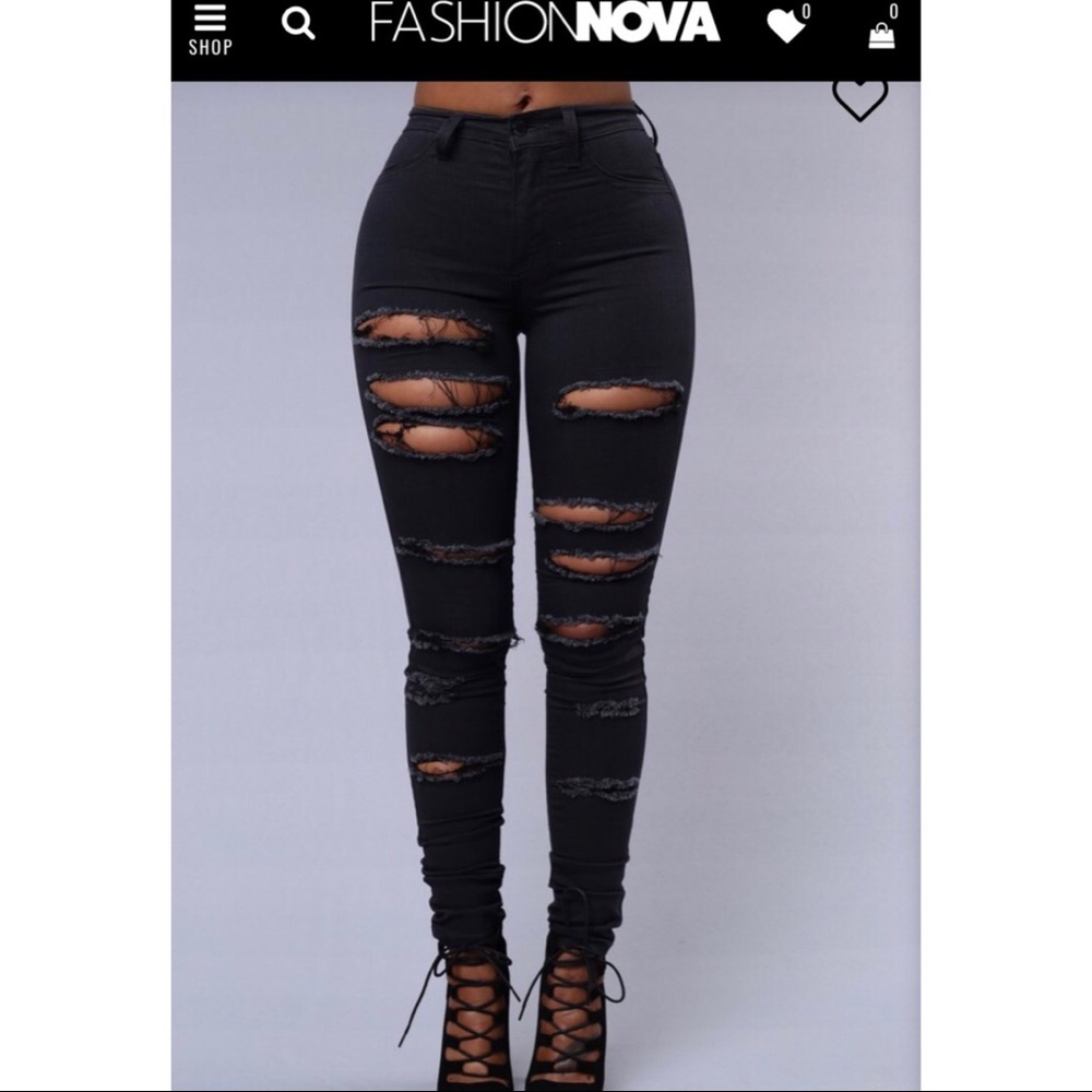 FASHION NOVA SLASH AND BURN JEANS